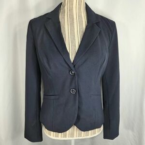 212 Collection NWOT Navy 2 Button Single Breasted Short Blazer Size 6